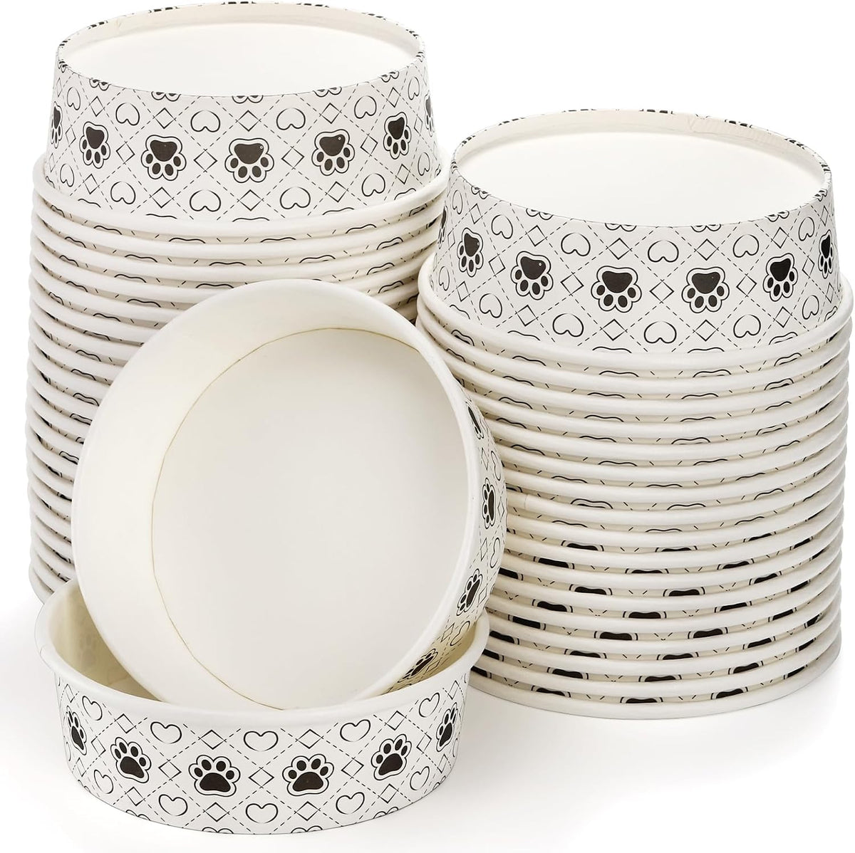 SOUJOY disposable pet bowls front view showing 40 pack stack