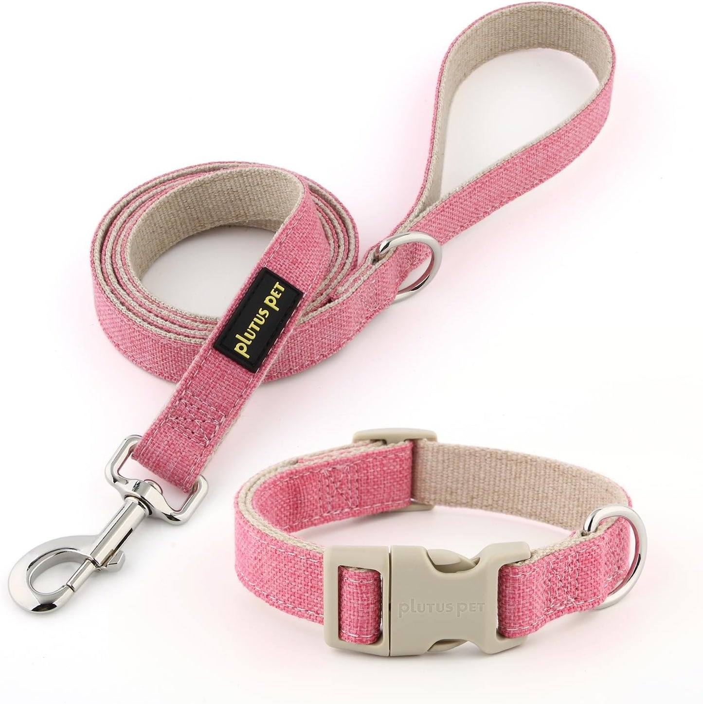 Plutus Pet Cotton Hemp Dog Collar and Leash Set, Adjustable Collar for Small, Medium, and Large Dogs, Heavy Duty and Soft on Skin, Lavender, S - Image 15