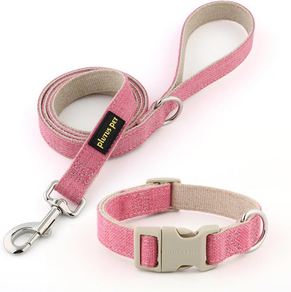 Plutus Pet Cotton Hemp Dog Collar and Leash Set, Adjustable Collar for Small, Medium, and Large Dogs, Heavy Duty and Soft on Skin, Lavender, S - Image 15