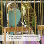 Complete seven piece imported bird cage hygiene kit laid out on a clean surface