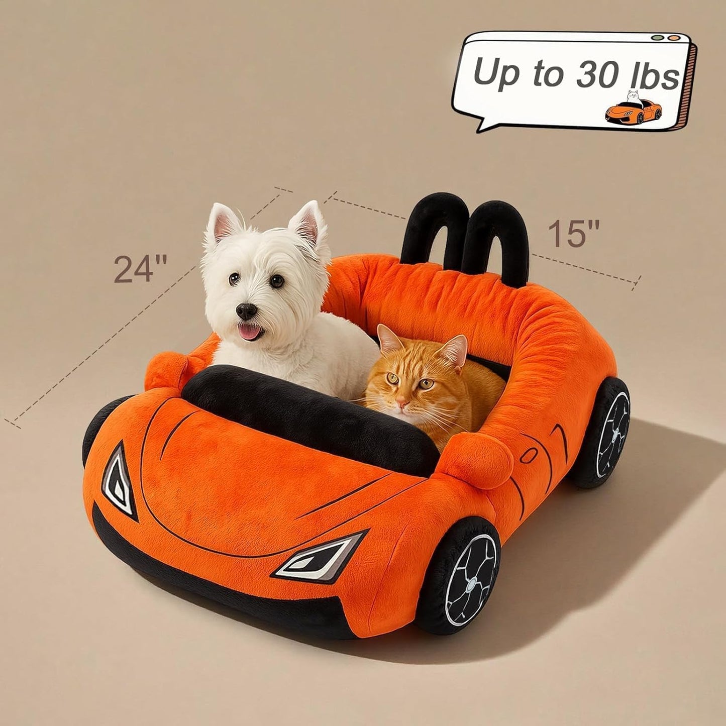 Kitten resting inside the Viefin supercar cat bed.