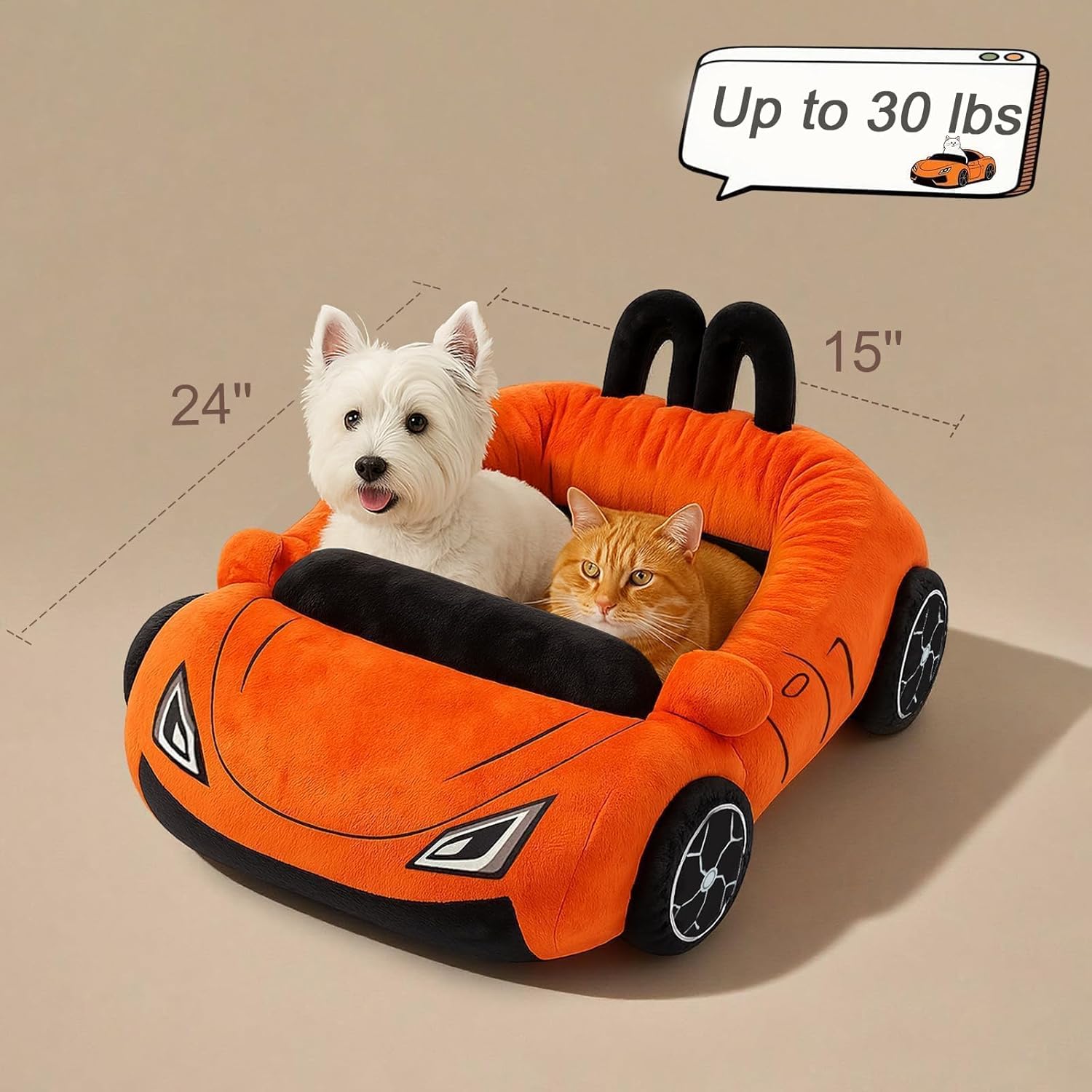 Kitten resting inside the Viefin supercar cat bed.