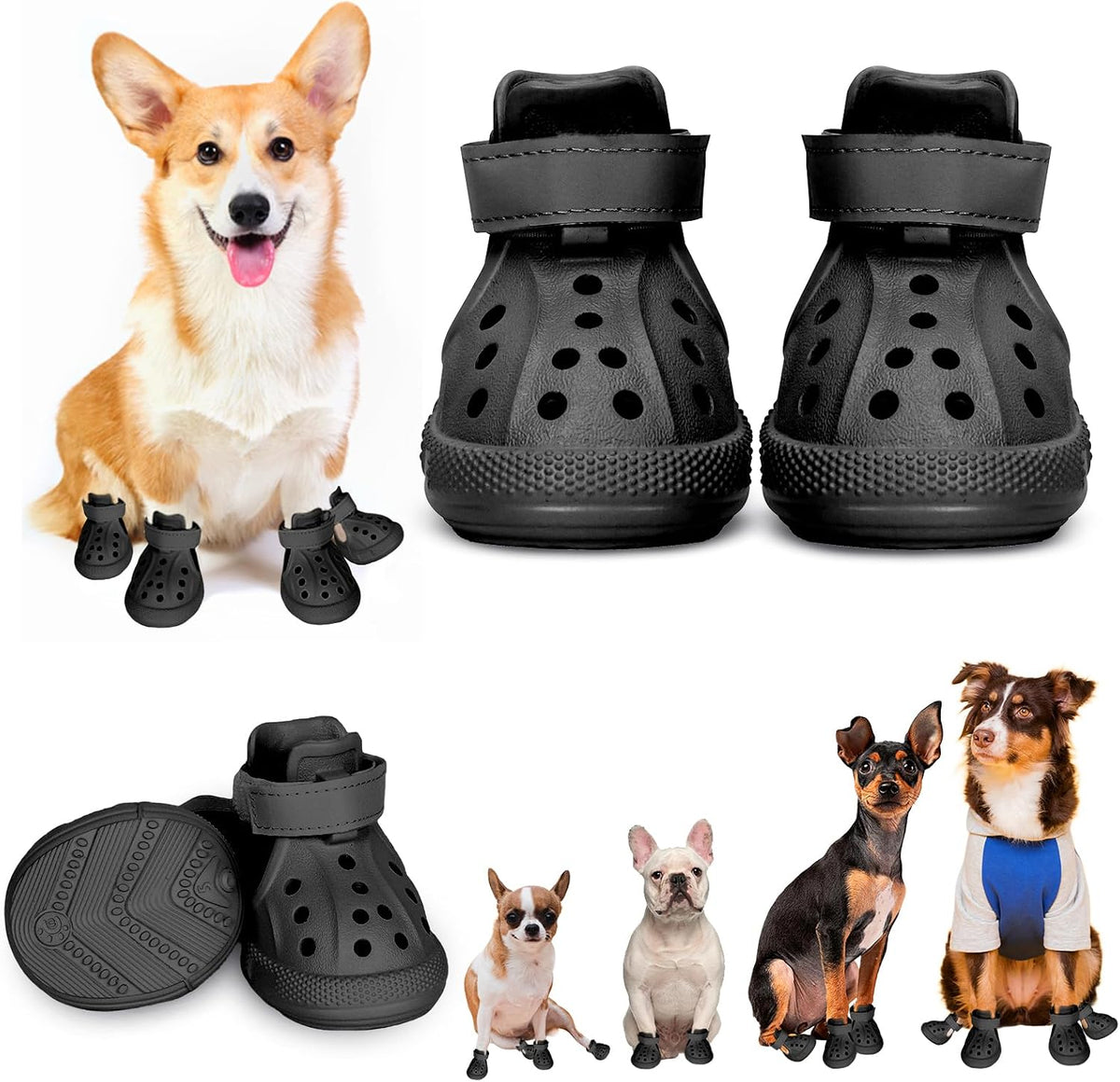 Dog Shoes for Medium Large Size, Breathable Dog Shoe for Hot Pavement, Dog Booties and Paw Protectors, Non-Slip Waterproof Dog Sandals Boots with Reflective for Rain, Summer, Hiking, Snow (Size 5) - Image 9