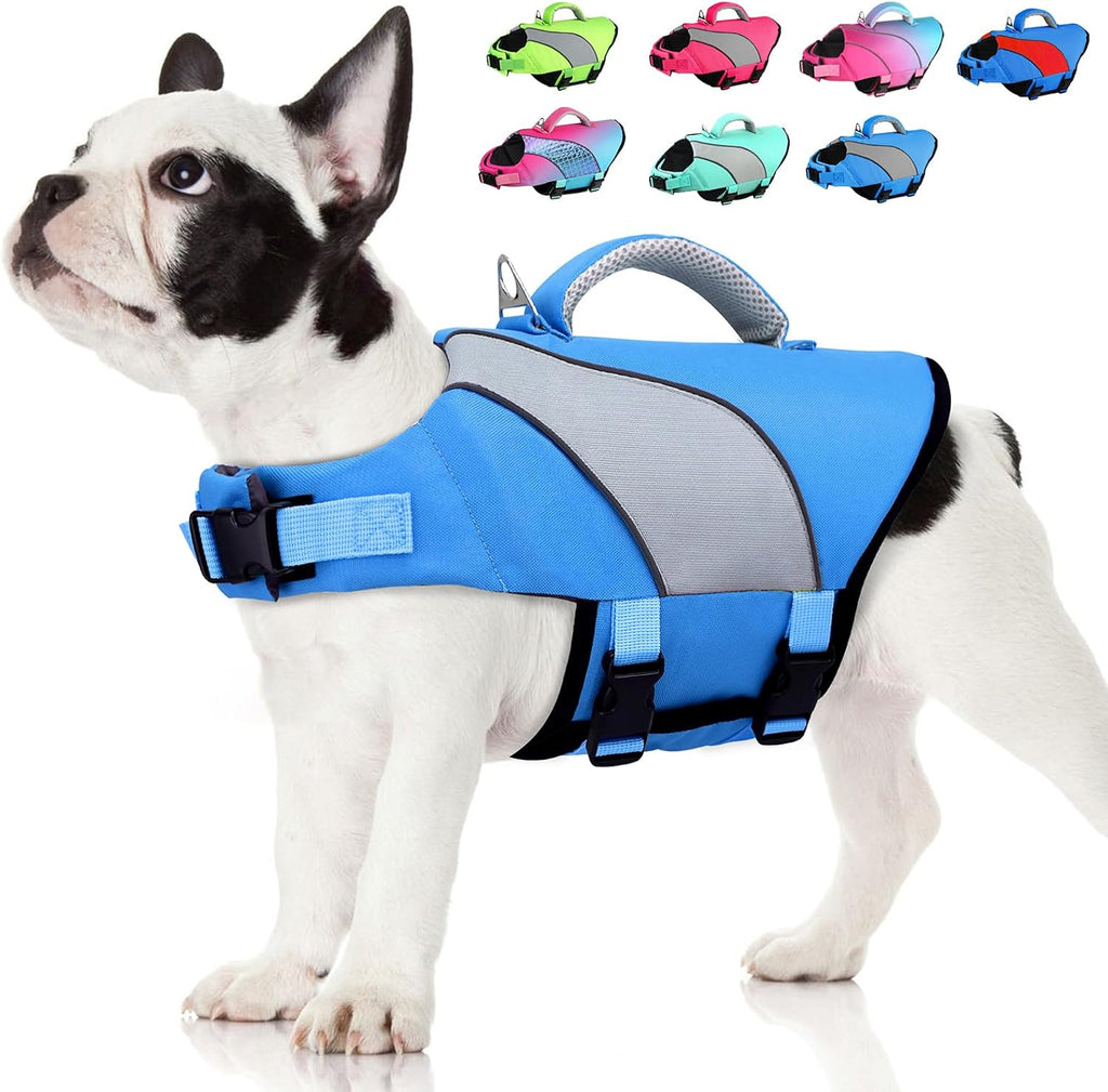 Adjustable pet life preserver for small medium and large dogs