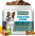 Angels Eyes Nutridog Tear Stain Chews for Dogs front jar view eye health supplement