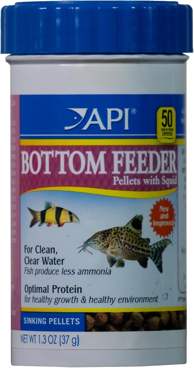 API Bottom Feeder Pellets with Squid front view of 1.3 Ounce container