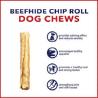 USA sourced natural beefhide dental chews for dogs close up