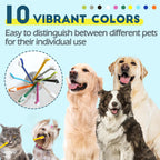 Ten colors of MoonyMars pet toothbrushes for dental care
