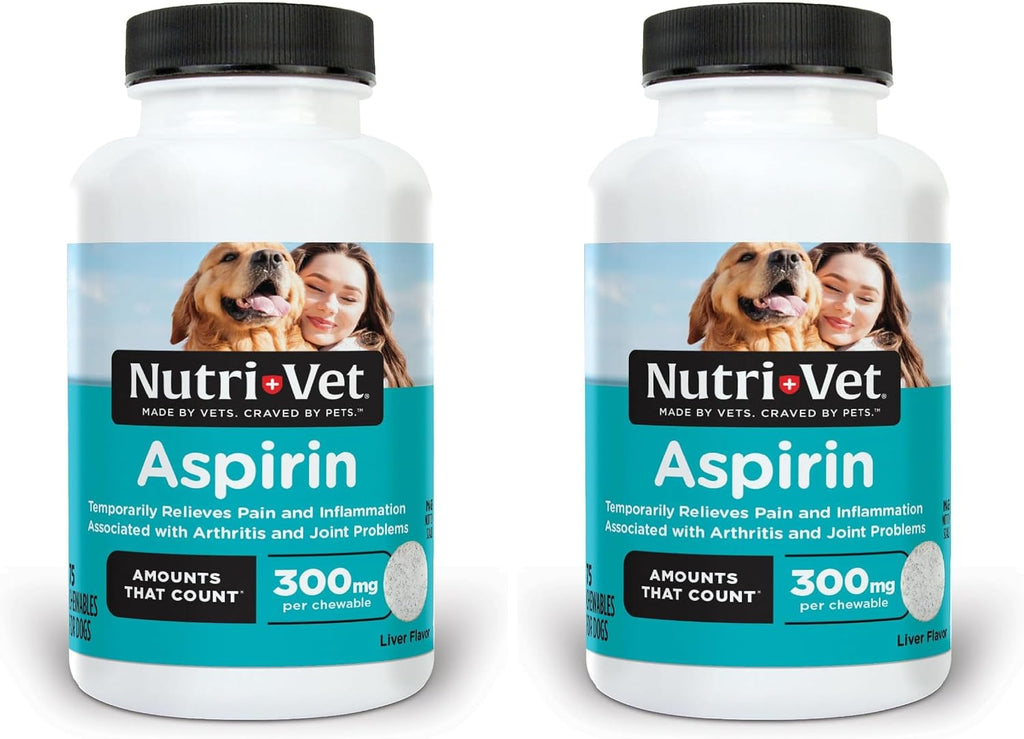 Complete packaging of Nutri-Vet dog aspirin 75 count