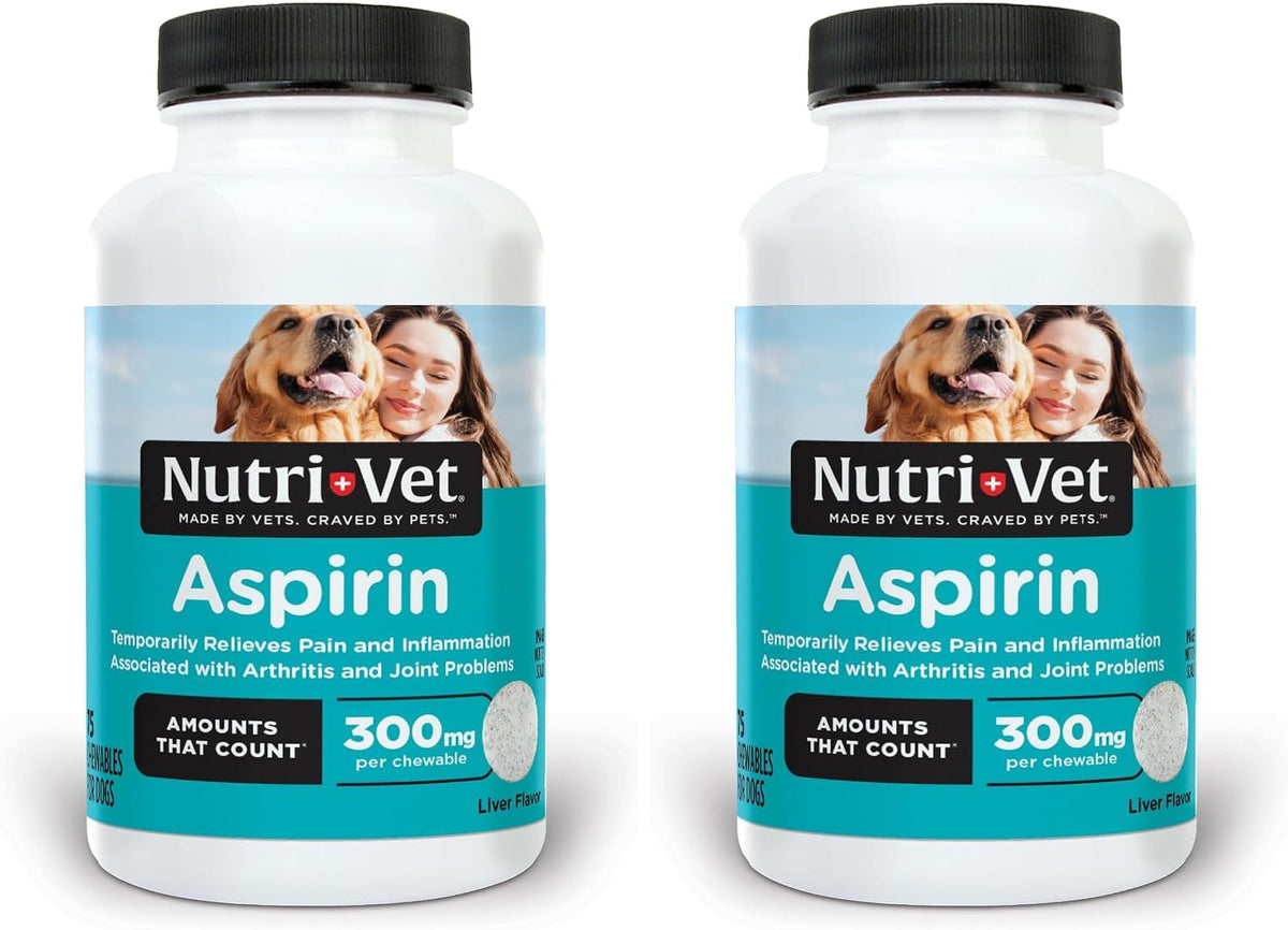 Complete packaging of Nutri-Vet dog aspirin 75 count