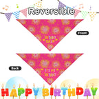 Reversible dog birthday bandana showing it is my birthday text