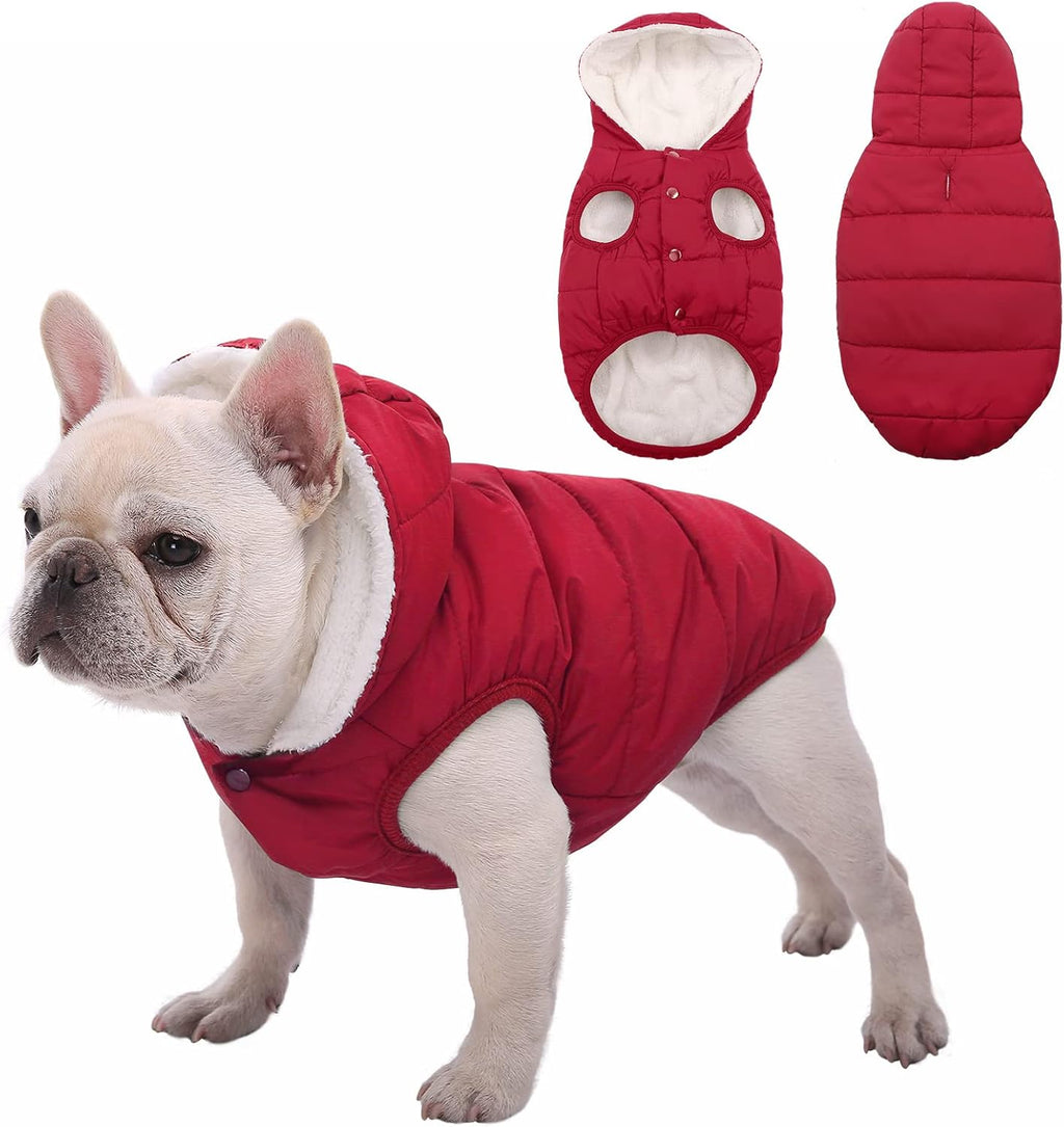 Sawmong dog jacket hood adjustment for head and ear protection