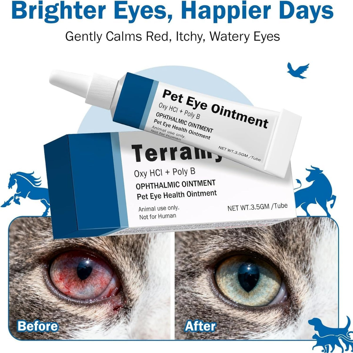 Authentic USA imported pet eye cream for animal conjunctivitis support