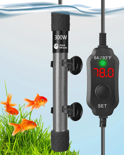 AquaMiracle Aquarium Heater 100W Fish Tank Heater for 10-20 Gal Tanks, LED Digital Display Thermostat Turtle Heater with Out-of-Water Auto Shut-Off, Overheat Protection & Memory Function - Image 11