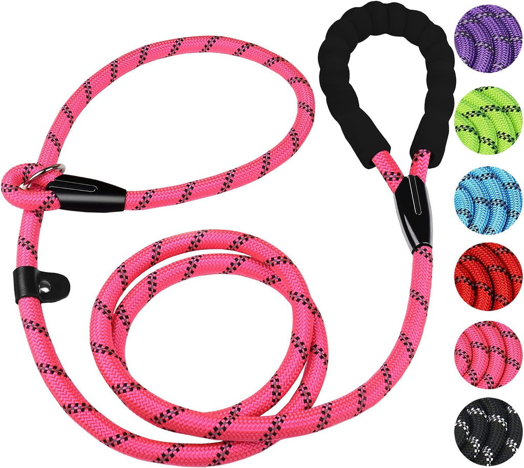 Dog Leash, 6 FT Heavy Duty Dog Leashes, Durable Premium Quality Strong Rope Slip Leash with Comfortable Padded Handle and Highly Reflective Threads for Small Medium and Large Dogs. (Black) - Image 9