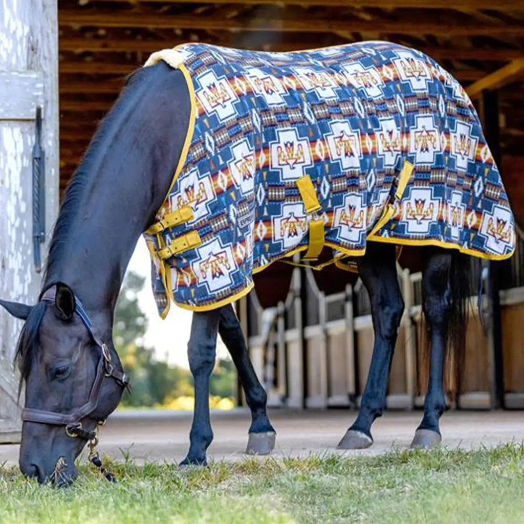 Jeffers equine fleece cooler blanket folded for storage