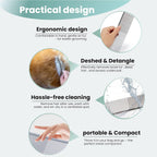 Ergonomic stainless steel pet comb set for detangling