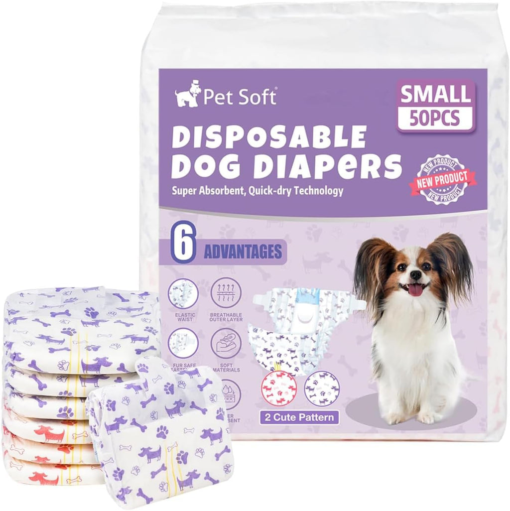 Pet Soft Female Dog Diapers - Disposable Doggie Diapers with Wetness Indicator, Puppy & Cat Diaper Super Absorbent, Fit for Female Dog in Heat or Incontinence, 40pcs (XXS, Mixed) - Image 12