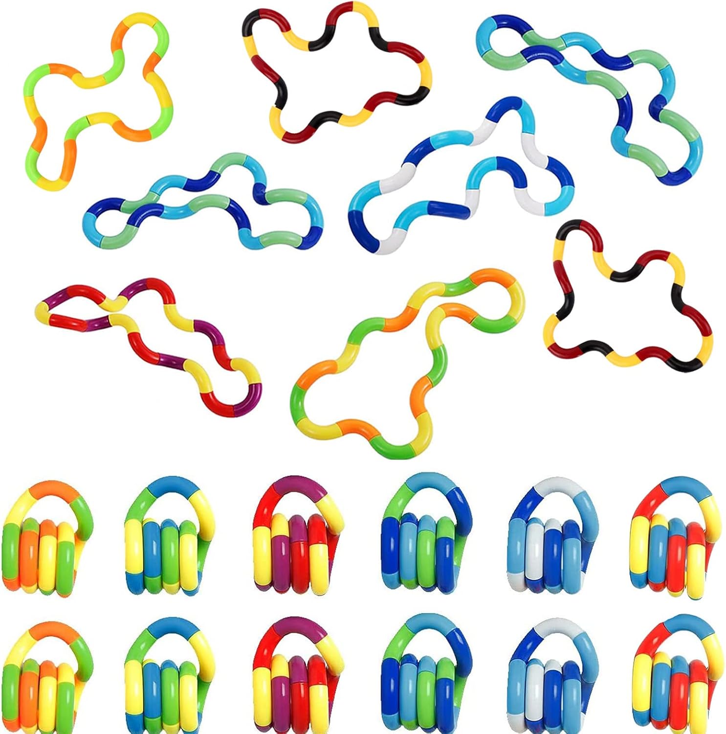 Xesakesi 20 piece multicolored fidget toys set front view