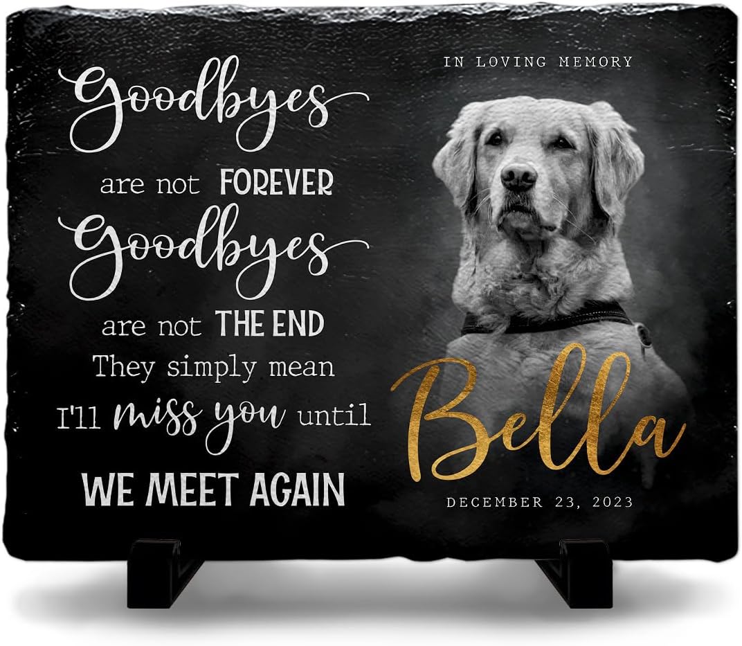 Personalized Cat Memorial Stone, Headstones Gift for Cat Lovers, Loss of Sympathy Gifts with Customizable Photo Prints, Name, Years, Background Color - Image 12