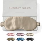 Colorado Home Co SUNDAYSILKS Mulberry Silk Sleep Mask in Nude Champagne front view
