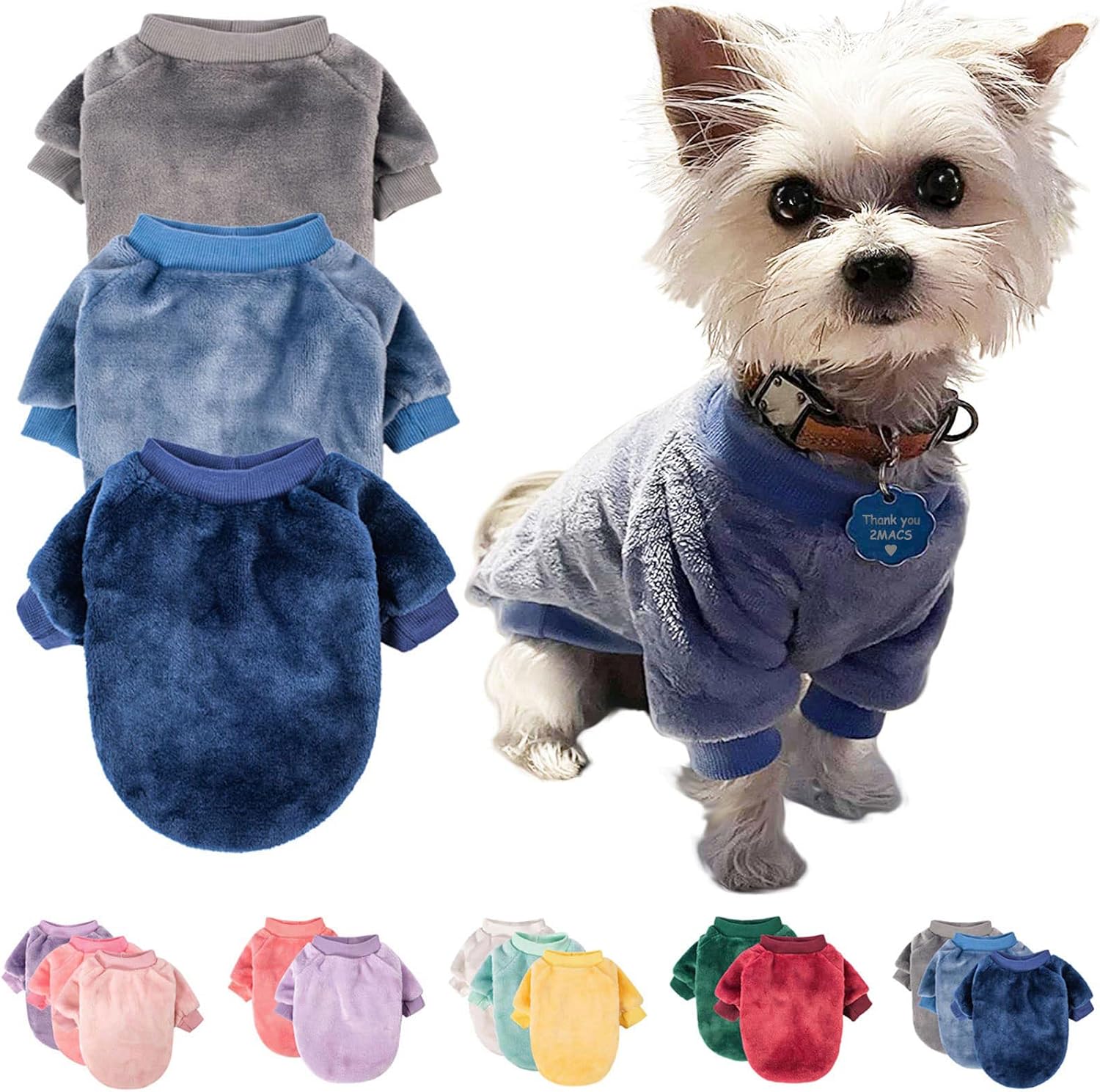 FabriCastle dog sweater three pack front view soft winter apparel
