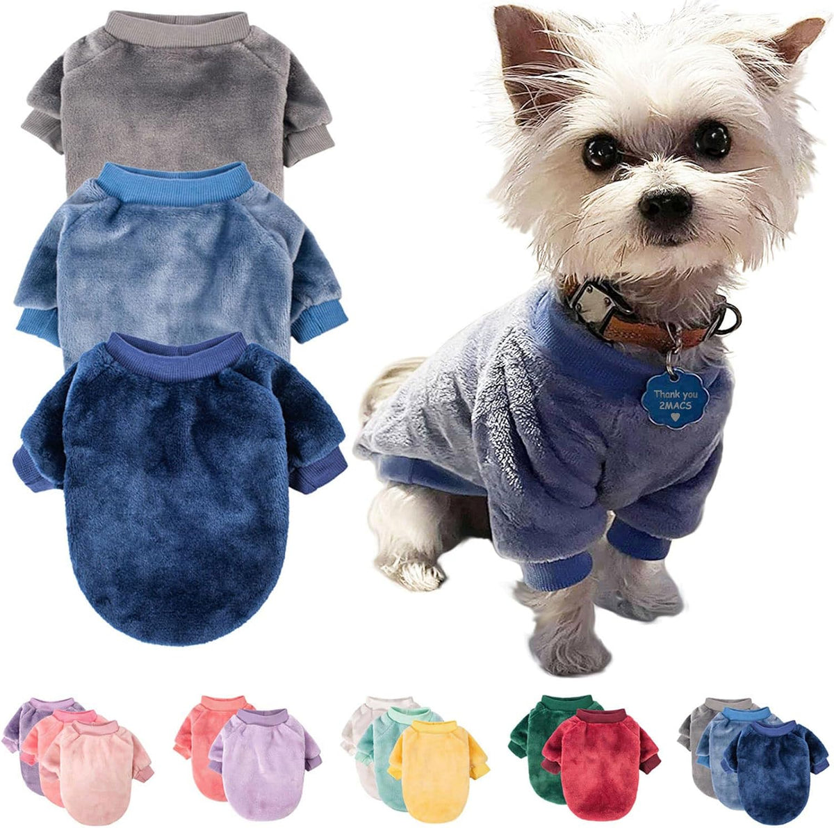 FabriCastle dog sweater three pack front view soft winter apparel