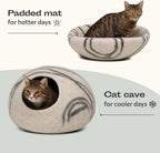 Meowfia cat cave flattened into open bed mode