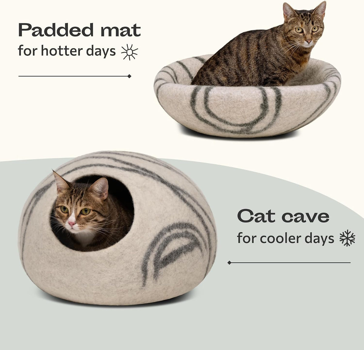 Meowfia cat cave flattened into open bed mode