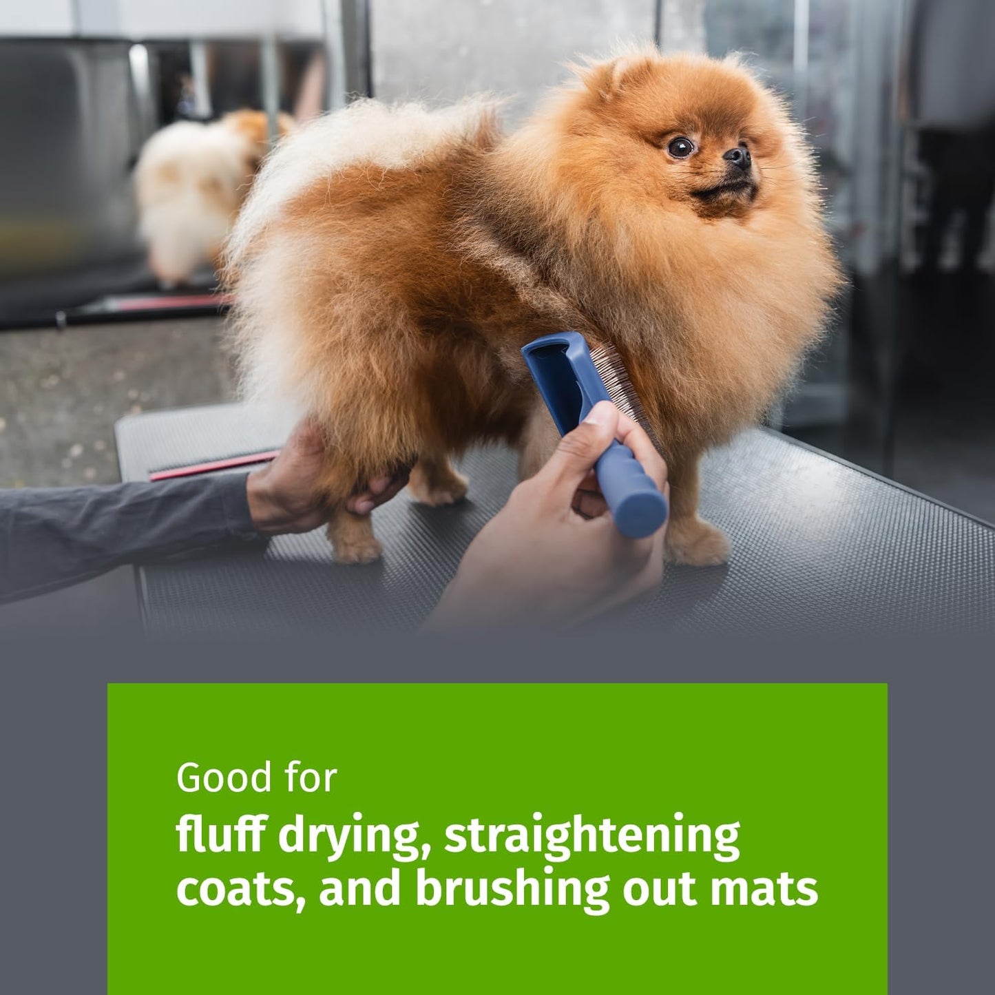 Medium size soft pin slicker brush for dematting thick undercoats
