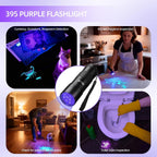 Anodized aluminum BEIKE portable UV light showing the battery compartment layout.