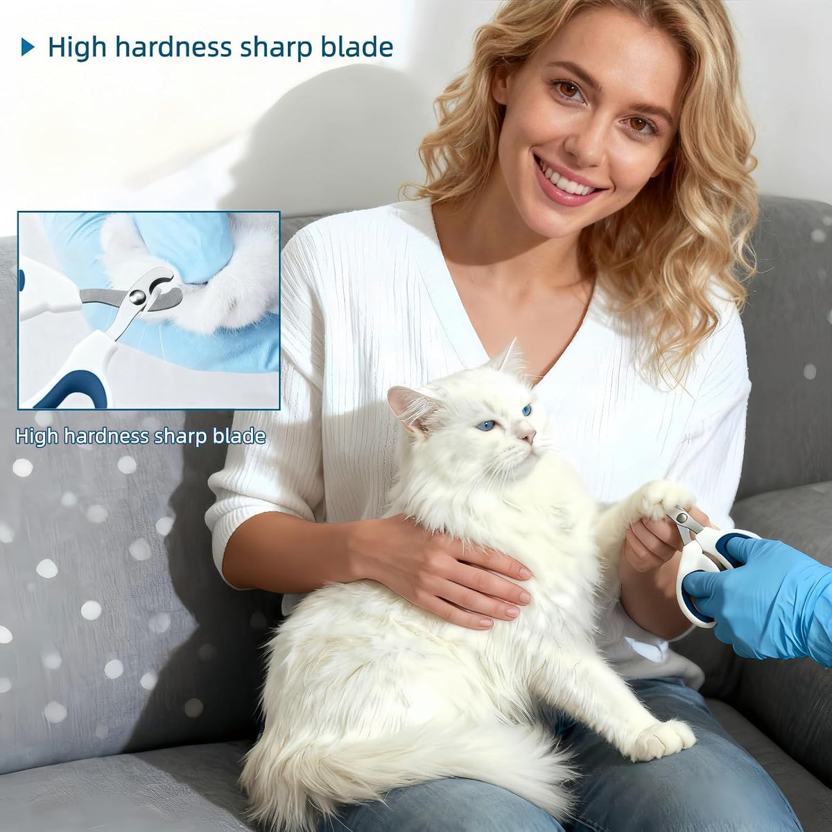 RyanDesign pet grooming tool showing the lightweight design and anti-slip rubber grip handles.