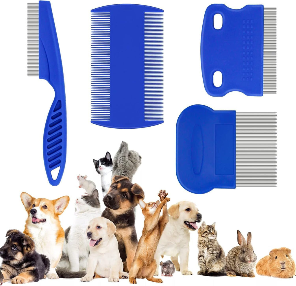 FUYIHGL stainless steel pet nit remover tools demonstrating anti-slip comfortable handles for daily grooming.