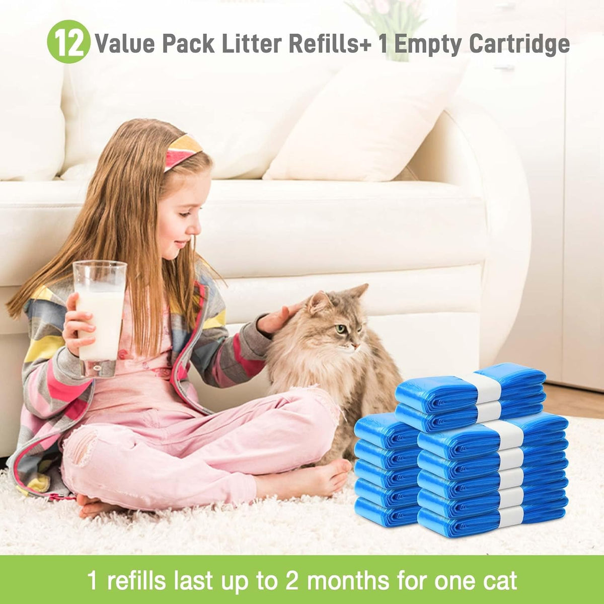 Xfire leak proof cat litter disposal bags inside cartridge system