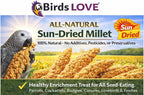 Stack of 1 pound Birds LOVE natural millet spray bags