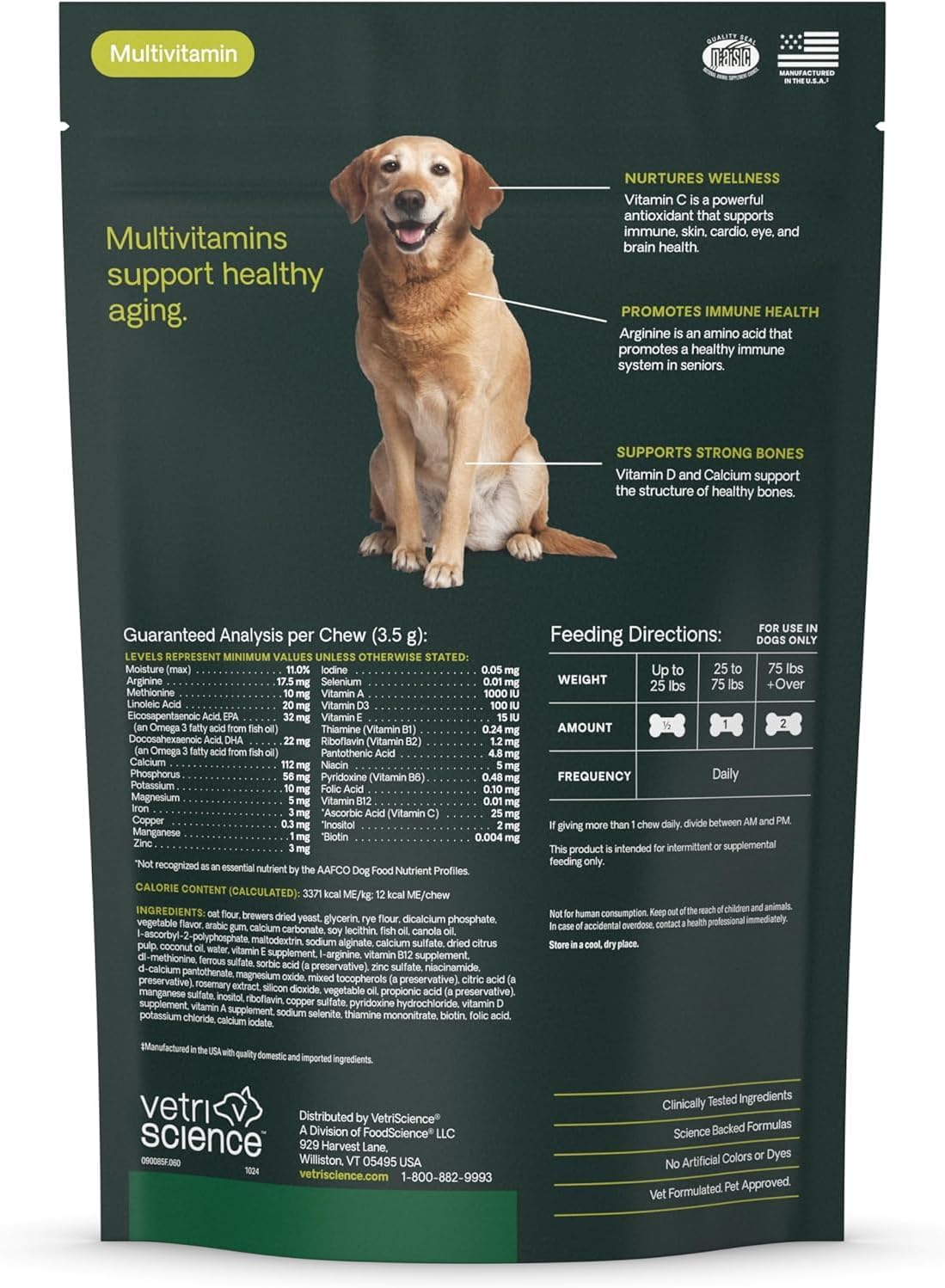 VetriScience daily multivitamin chews for senior canine wellness
