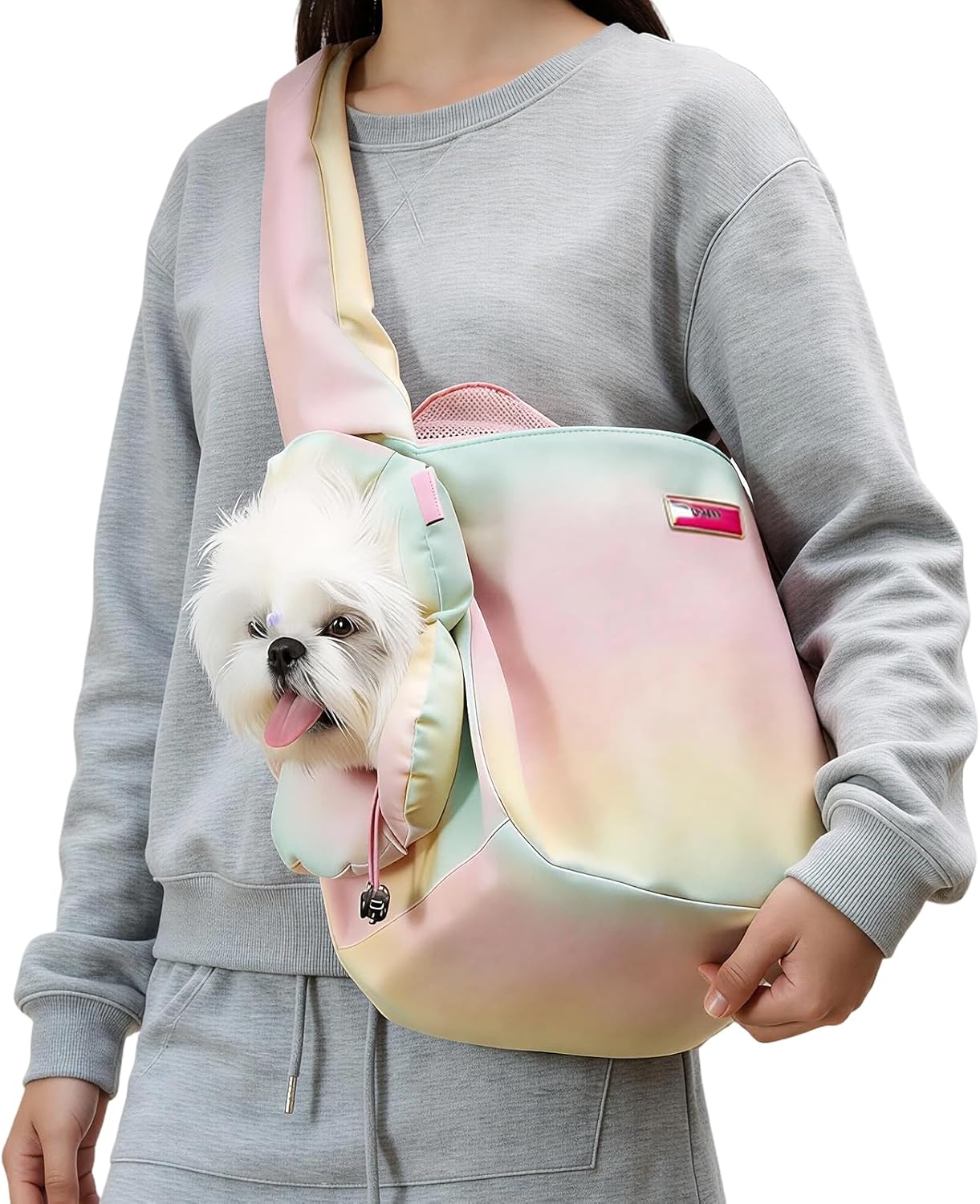 Touchdog pet carrier purse pink front view for small dogs
