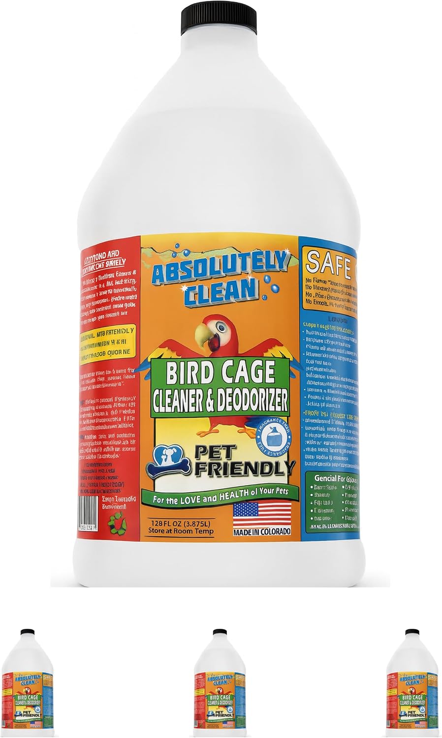Absolutely Clean Amazing Bird Cage Cleaner and Deodorizer - Just Spray/Wipe - Safely & Easily Removes Bird Messes Quickly and Easily - Made in The US - Fragrance Free (16oz Pack of 1) - Image 13