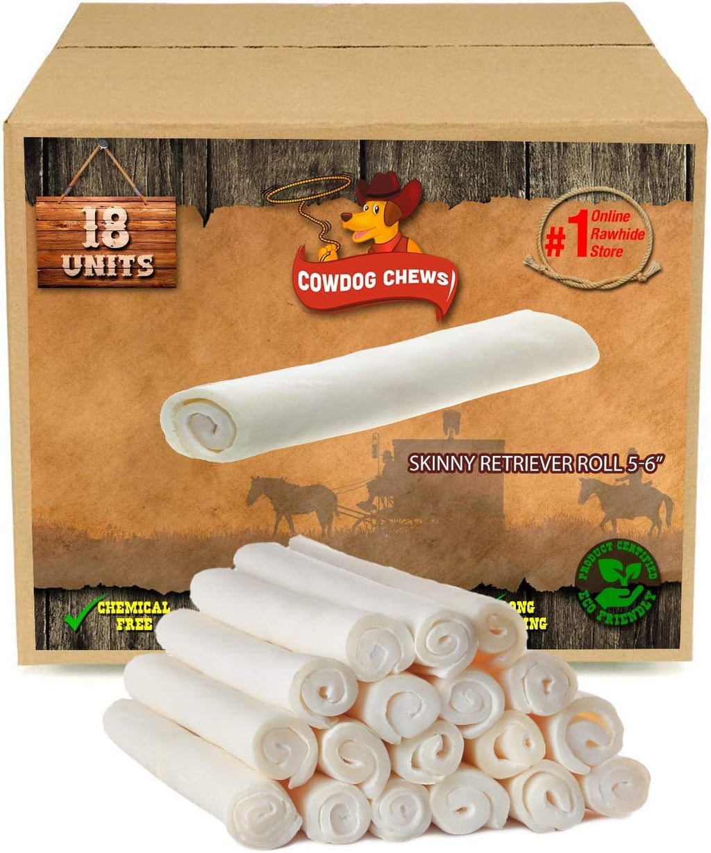 Premium dental rawhide rolls for plaque and tartar removal.