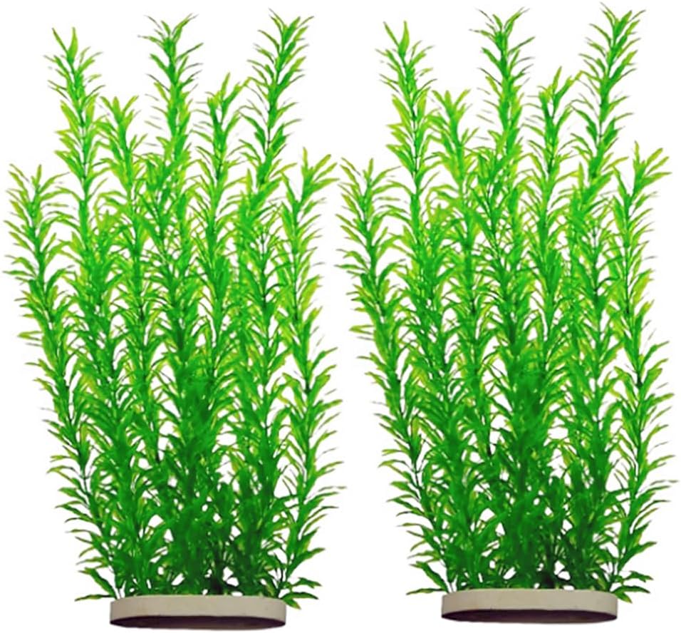 DSkoiph artificial aquarium plants extra large front view inside a clean fish tank setup.