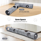 Collapsible scratch resistant linen kitten tube showing built-in metal support springs