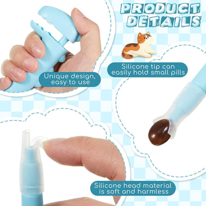 Reallnaive cat tablet syringe package demonstrating the unique dinosaur shape plunger.