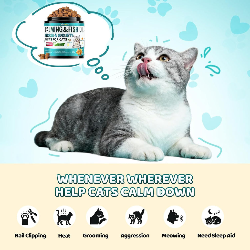 Wagmee cat calming treats feeding instructions chart for appropriate daily weight dosage