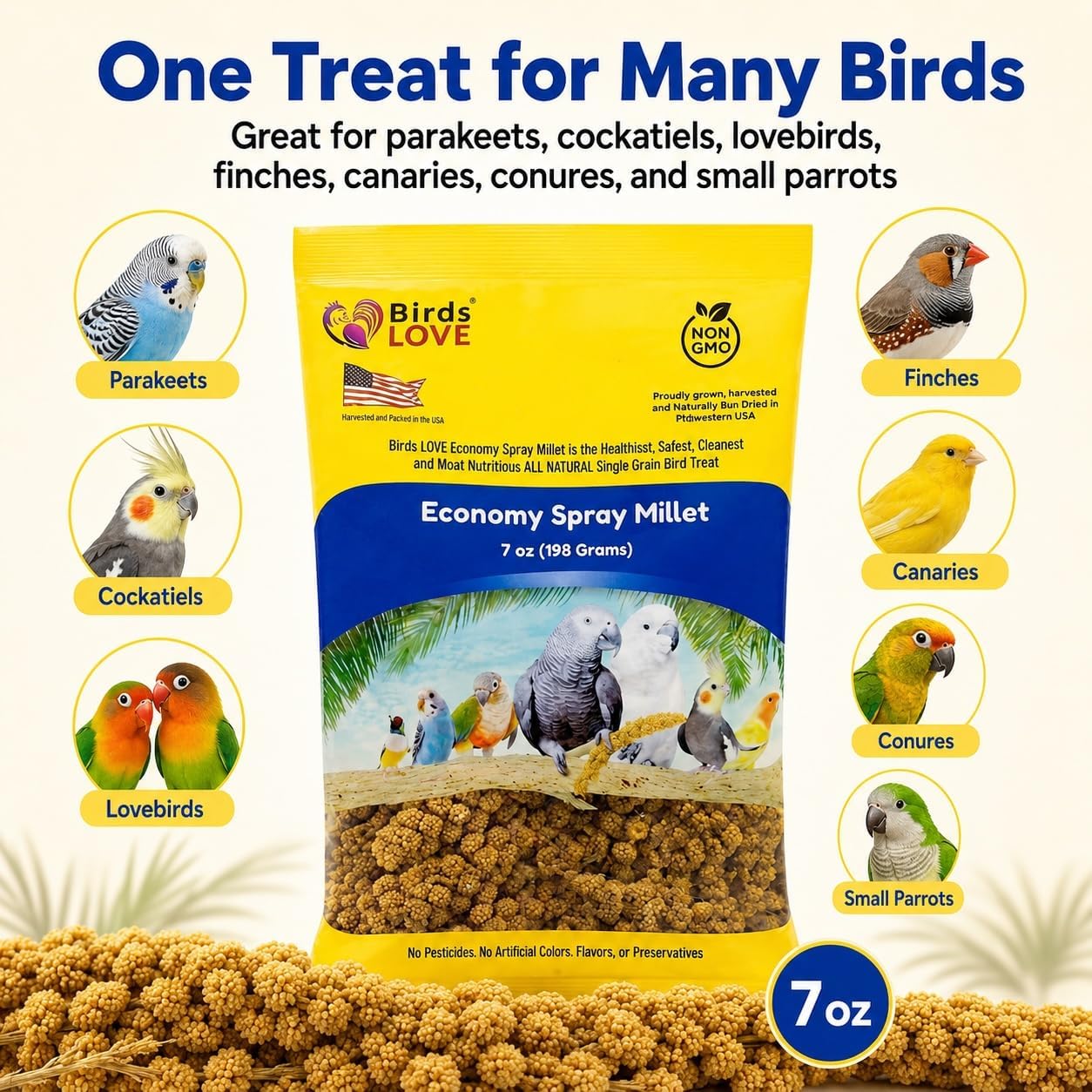 Birds Love high quality millet for finches and canaries