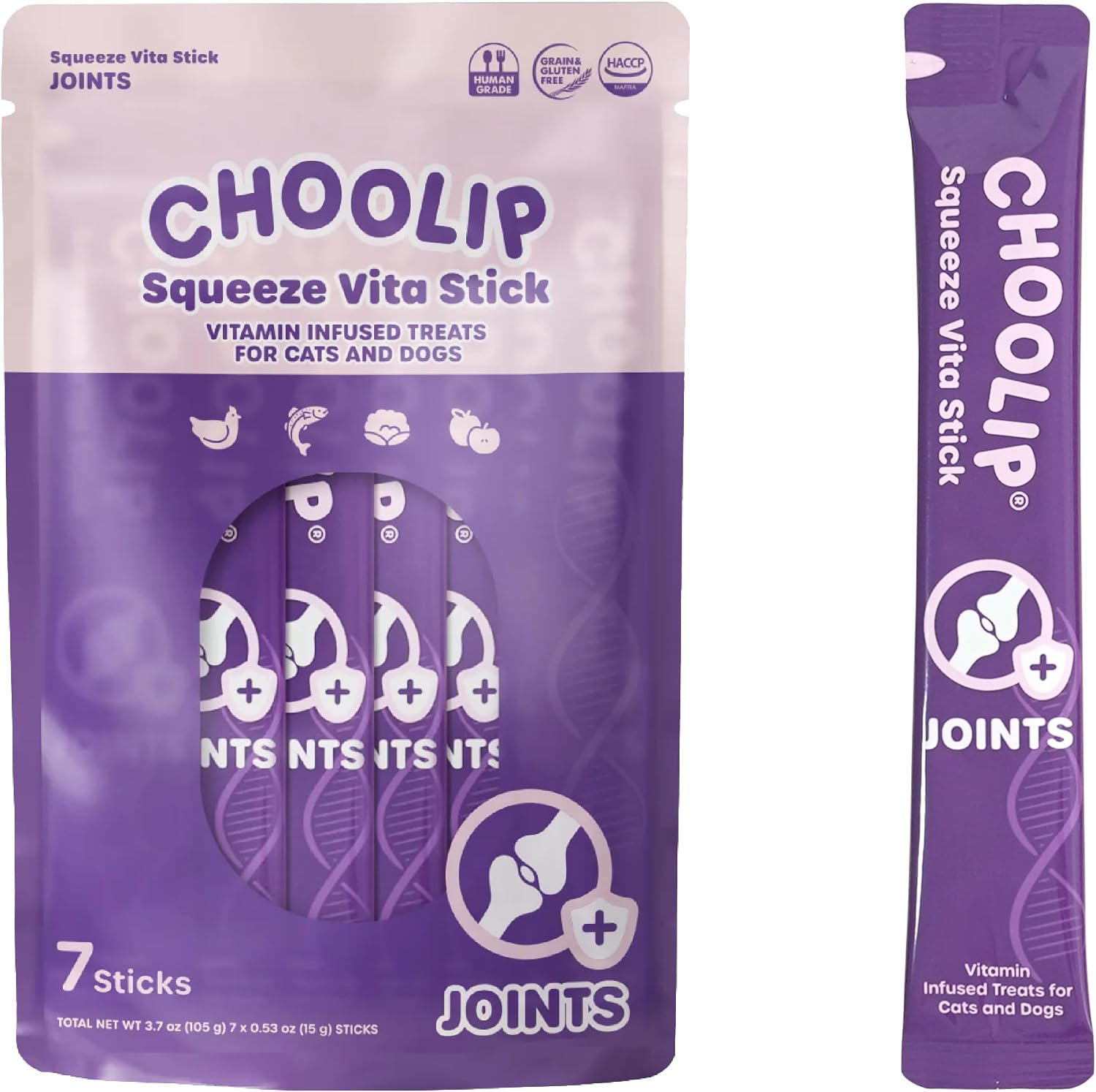 Choolip Squeeze Vita Stick Lickable Cat and Dog Treats, 7-Count Kidney Support, Tuna and Pollack with Pumpkin, Blueberry and Omega-3, Grain-Free, Vet-Formulated - Image 15