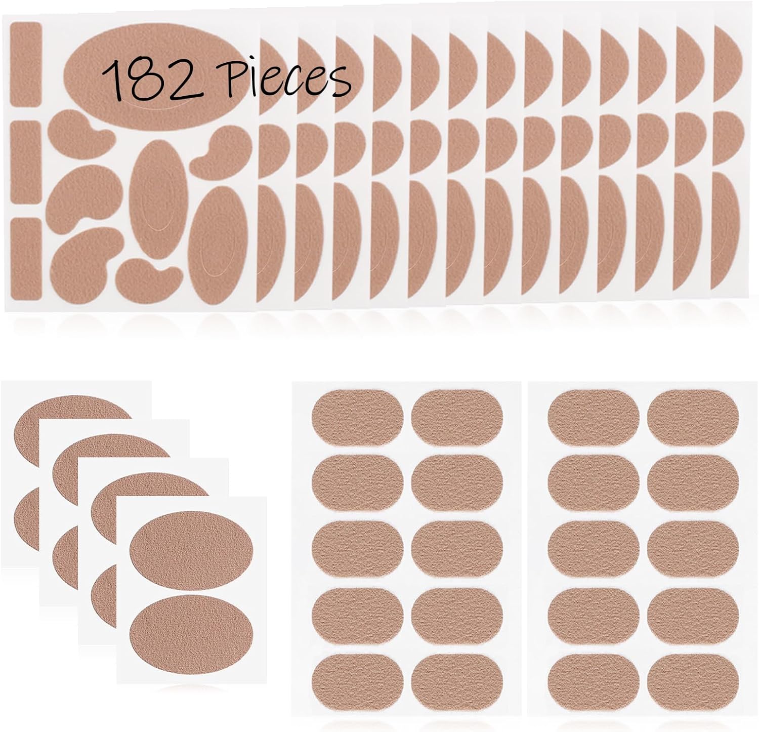 Gostphant Moleskin Adhesive Pads front view showing 182 pieces for blister prevention.
