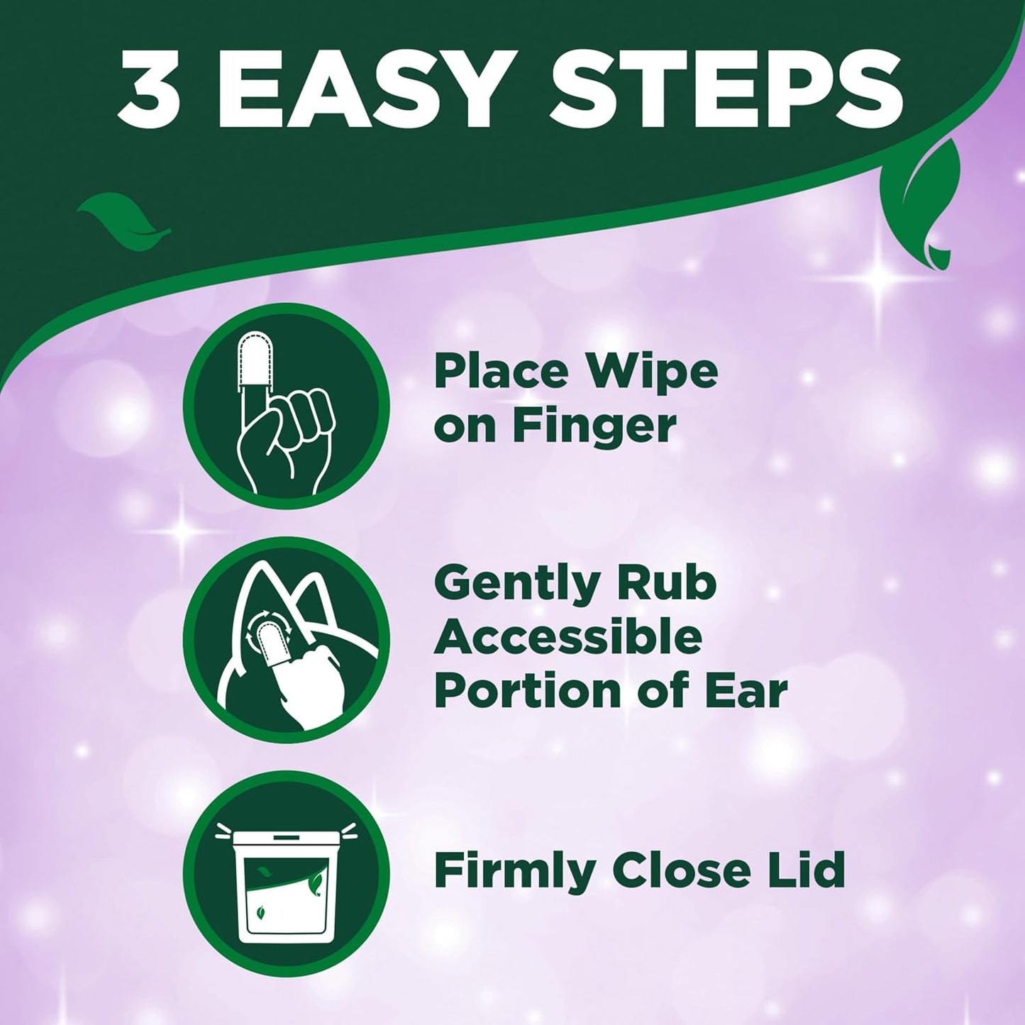 Top view of Vet's Best ear wipes 50 count container