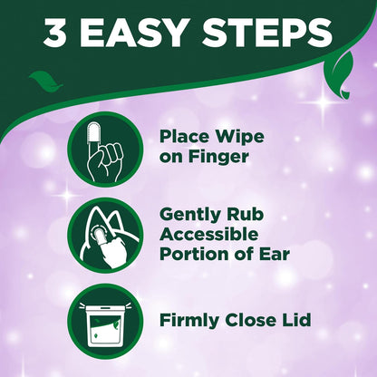 Top view of Vet's Best ear wipes 50 count container