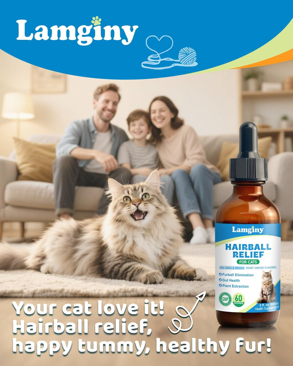 FANSHI liquid hairball relief solution packaging display for Indian pet owners