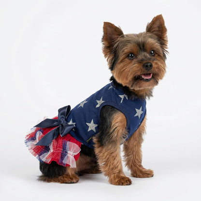 Fitwarm 4th of July pet clothes soft cotton bodice details